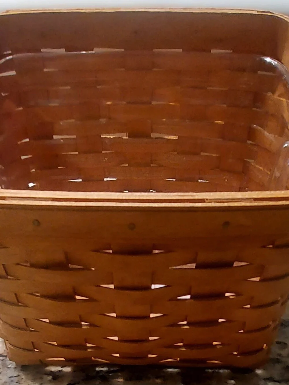 Longaberger Classic Woven TV Time Basket W/Protector - No Protector Dividers